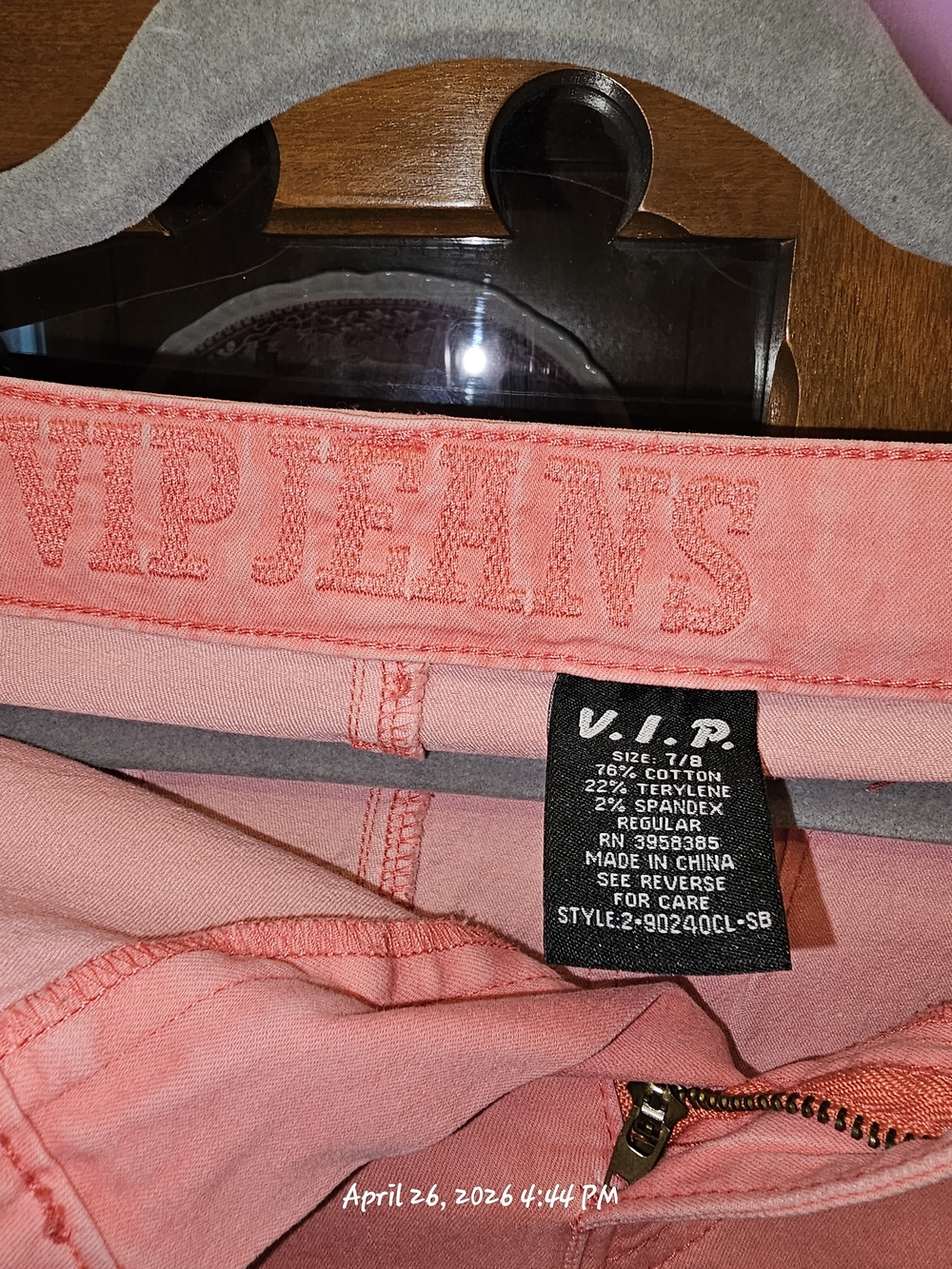 VIP Jeans Coral Pink Denim Cargo Jeans Size 7/8
